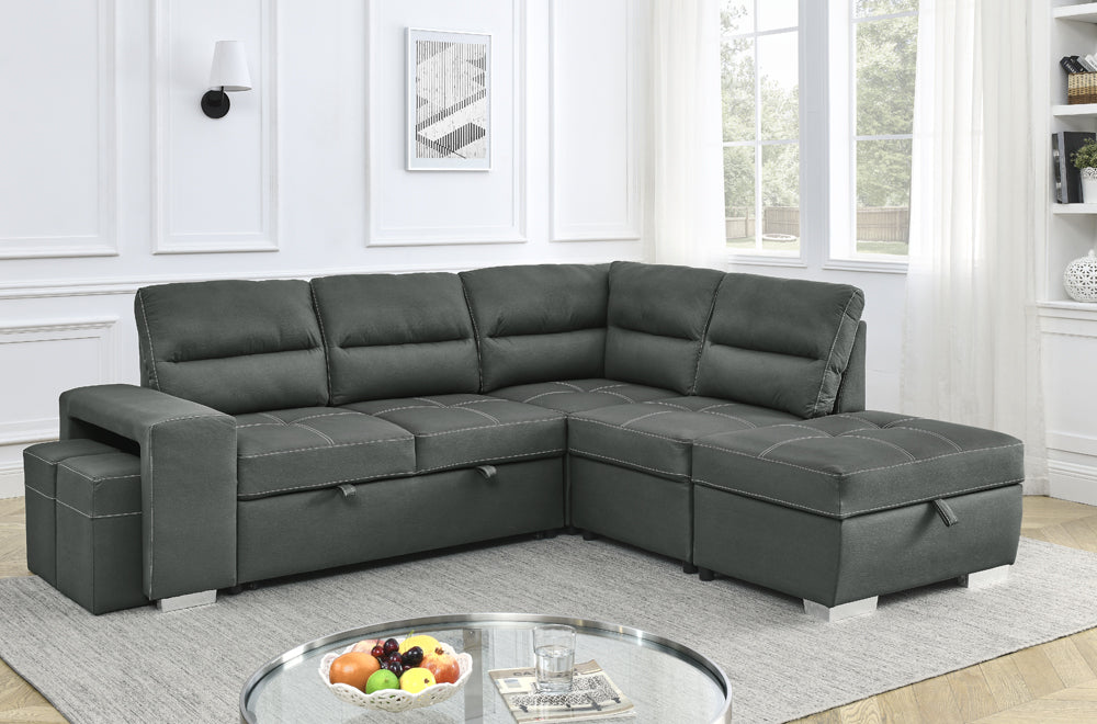 Compact Grey Sectional - KF Confort