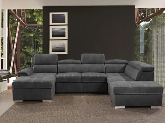 Grey Storage U-Sectional - KF Confort