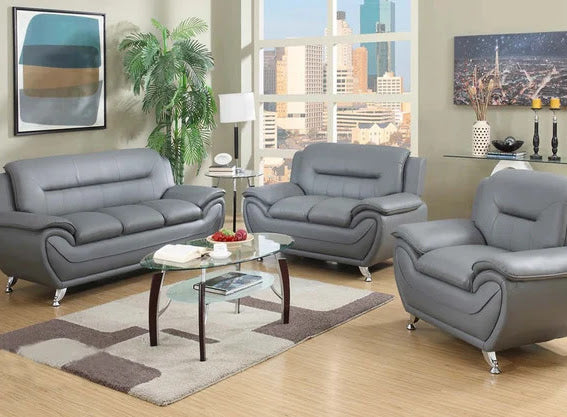 Grey Living Room Set - 3-2-1 - KF Confort